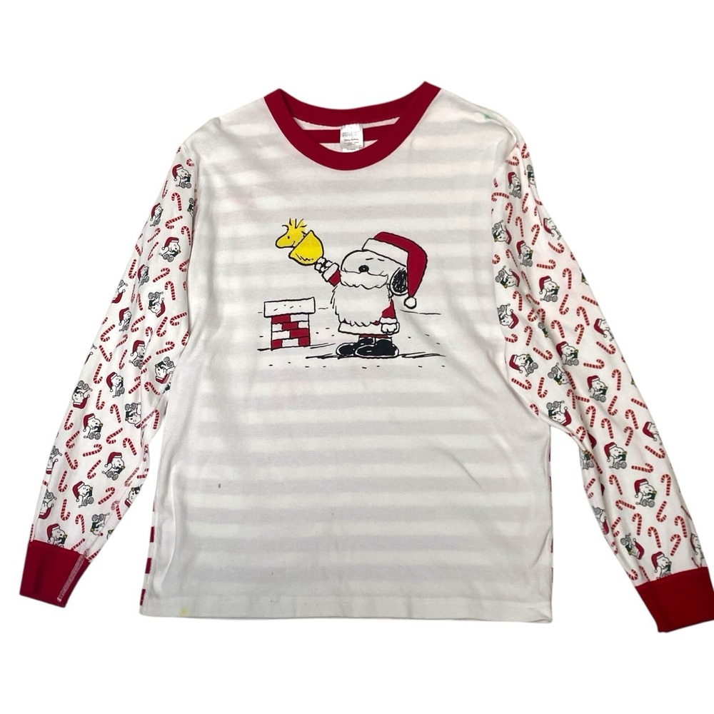 Hannah Andersson Peanuts Snoopy Santa Christmas PJ Top Adult XL Holiday Matching